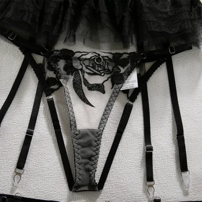 See-through Ruffled Garter Lingerie - Image 6