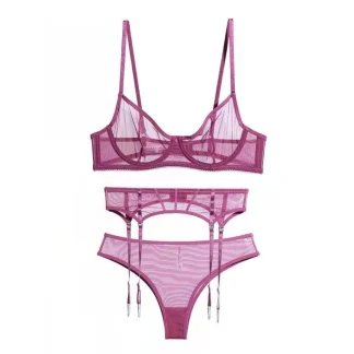 Transparent Mesh Lingerie Set