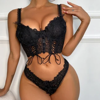 Sexy Lace Floral Embroidery Lingerie