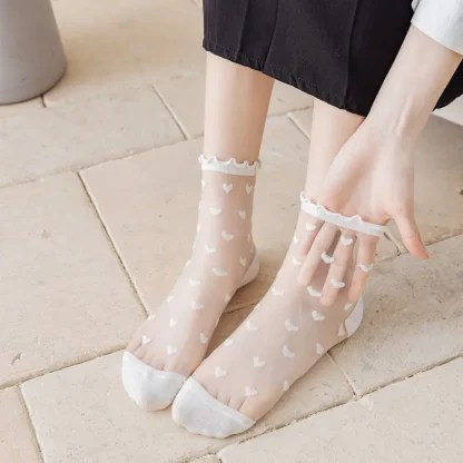 Ruffled Love Mesh Socks