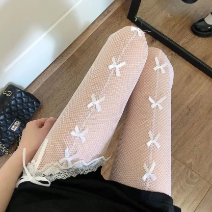 Transparent Fishnet Tights - Image 9