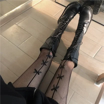 Transparent Fishnet Tights - Image 3
